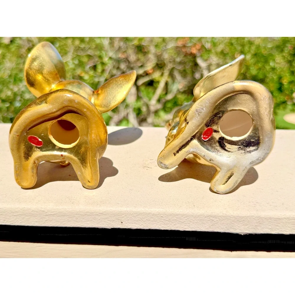 Anthony Freeman McFarlin Gold Leaf Mice Figurines MCM Japan Pair Vintage